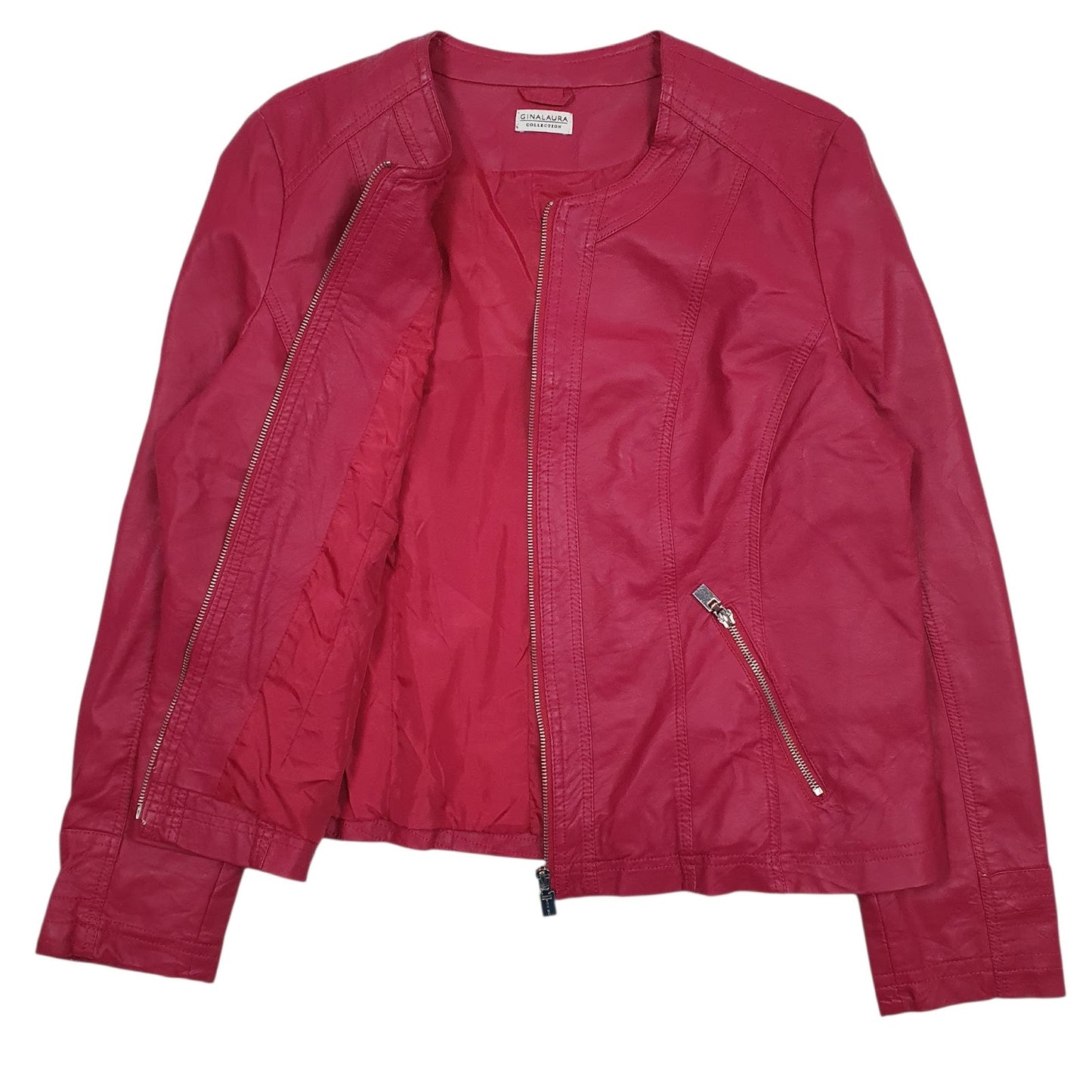 Womens Pink Gina Laura Faux Leather  Coat