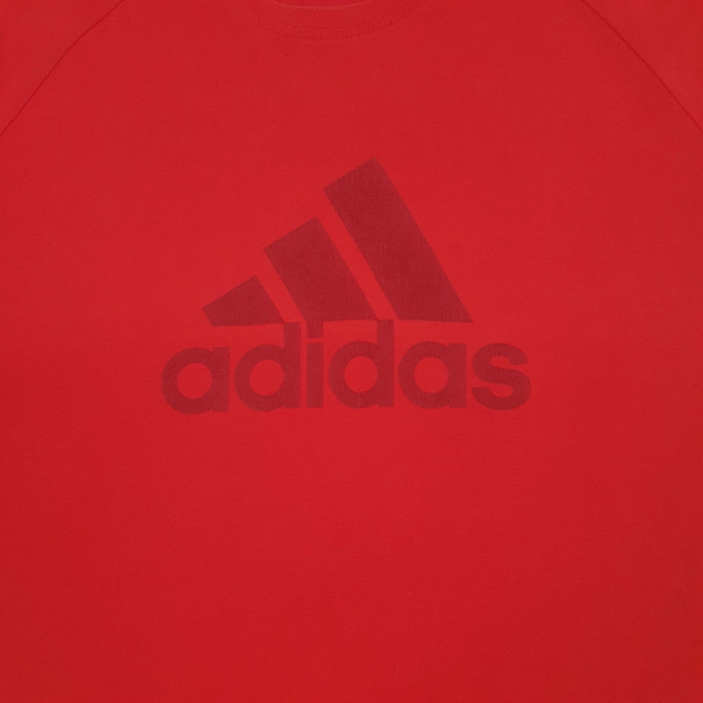 Mens Red Adidas Spellout Climalite  T Shirt