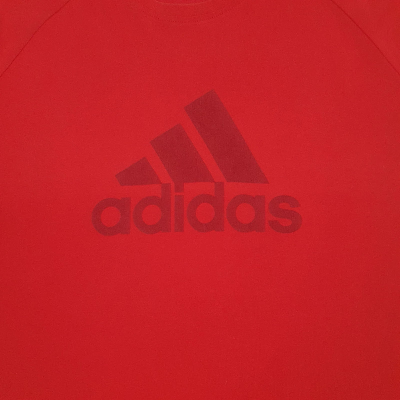 Mens Red Adidas Spellout Climalite  T Shirt