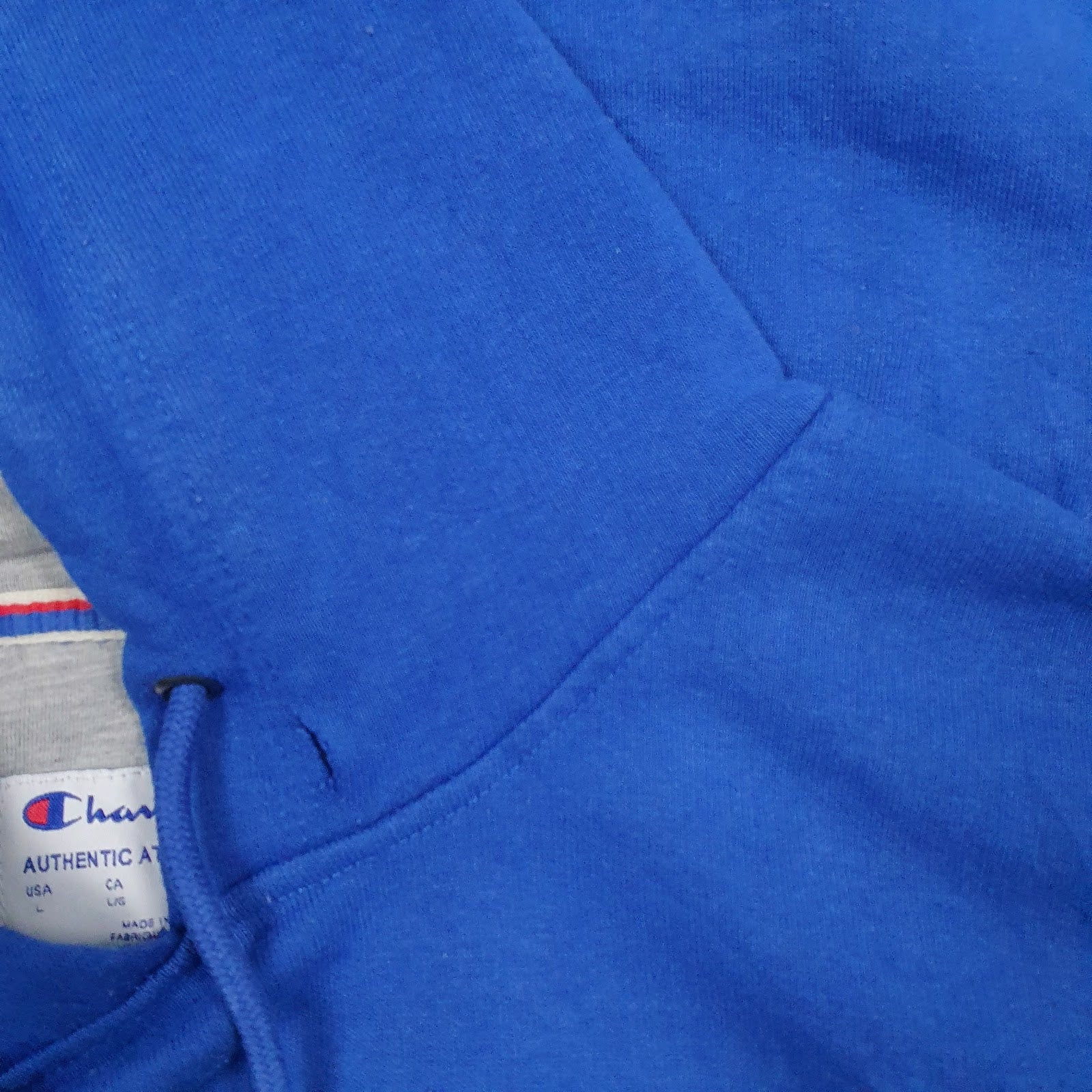 Mens Blue Champion Spellout Hoodie Jumper