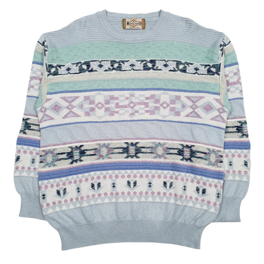 Mens Blue South Coast Crazy Knitwear Crewneck Jumper