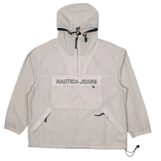 Mens Cream Nautica Pullover Smock Full Zip Coat