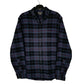 Mens Navy Eddie Bauer Thick Flannel Plaid Chamois Long Sleeve Shirt