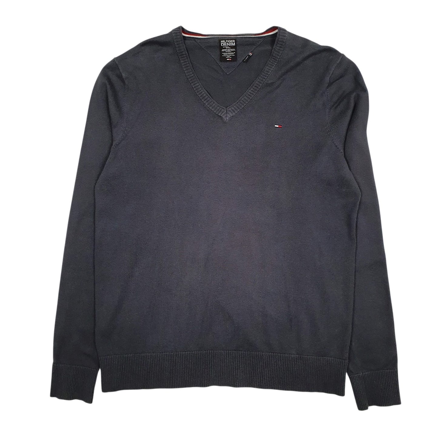 Mens Grey Tommy Hilfiger  V Neck Jumper