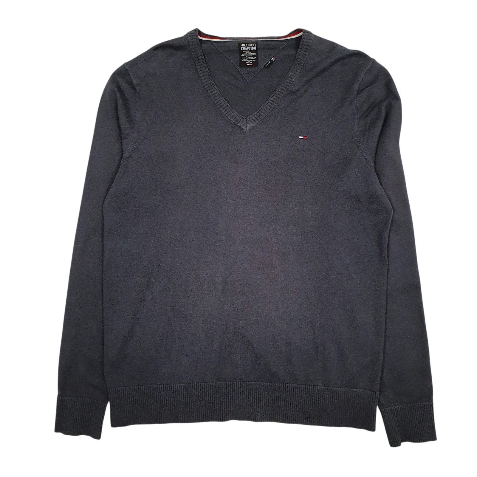 Mens Grey Tommy Hilfiger  V Neck Jumper