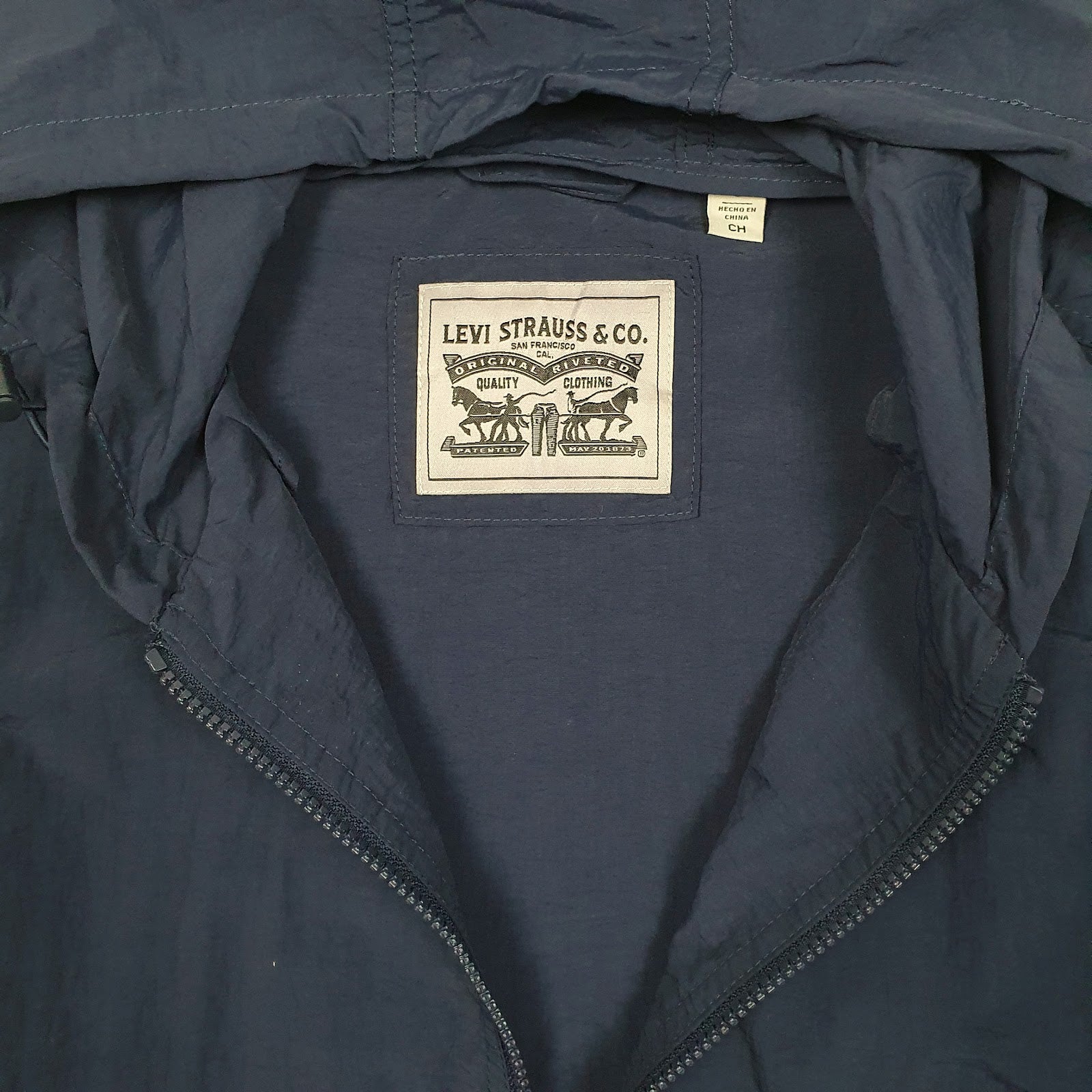 Mens Navy Levis Pullover Hoodie  Coat