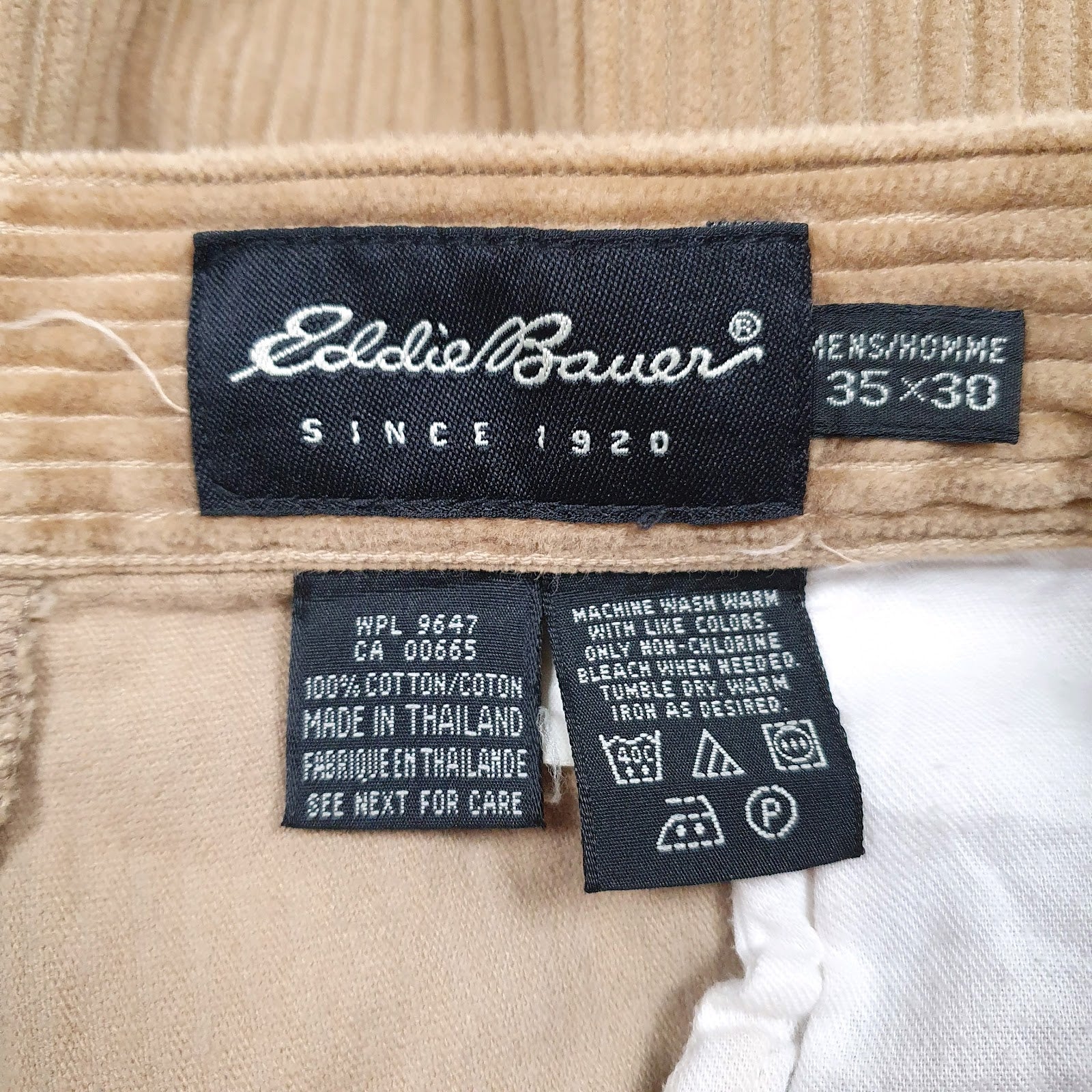 Mens Brown Eddie Bauer Pleated  Trousers