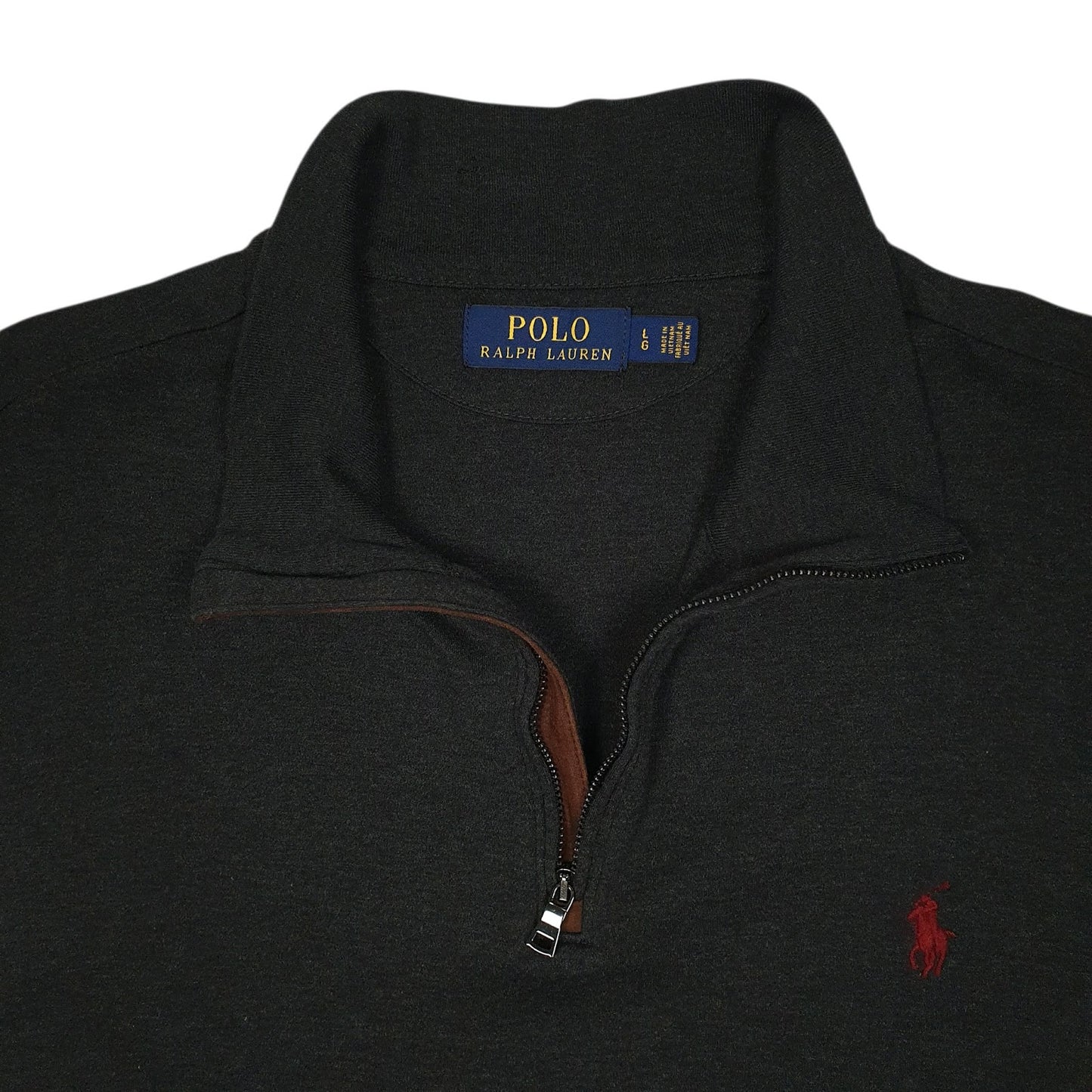 Mens Grey Polo Ralph Lauren Lightweight Quarter Zip Jumper