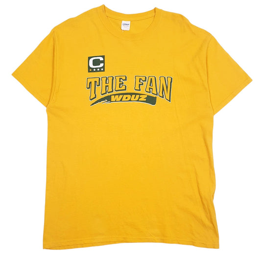 Mens Yellow Gildan The Fan Short Sleeve T Shirt