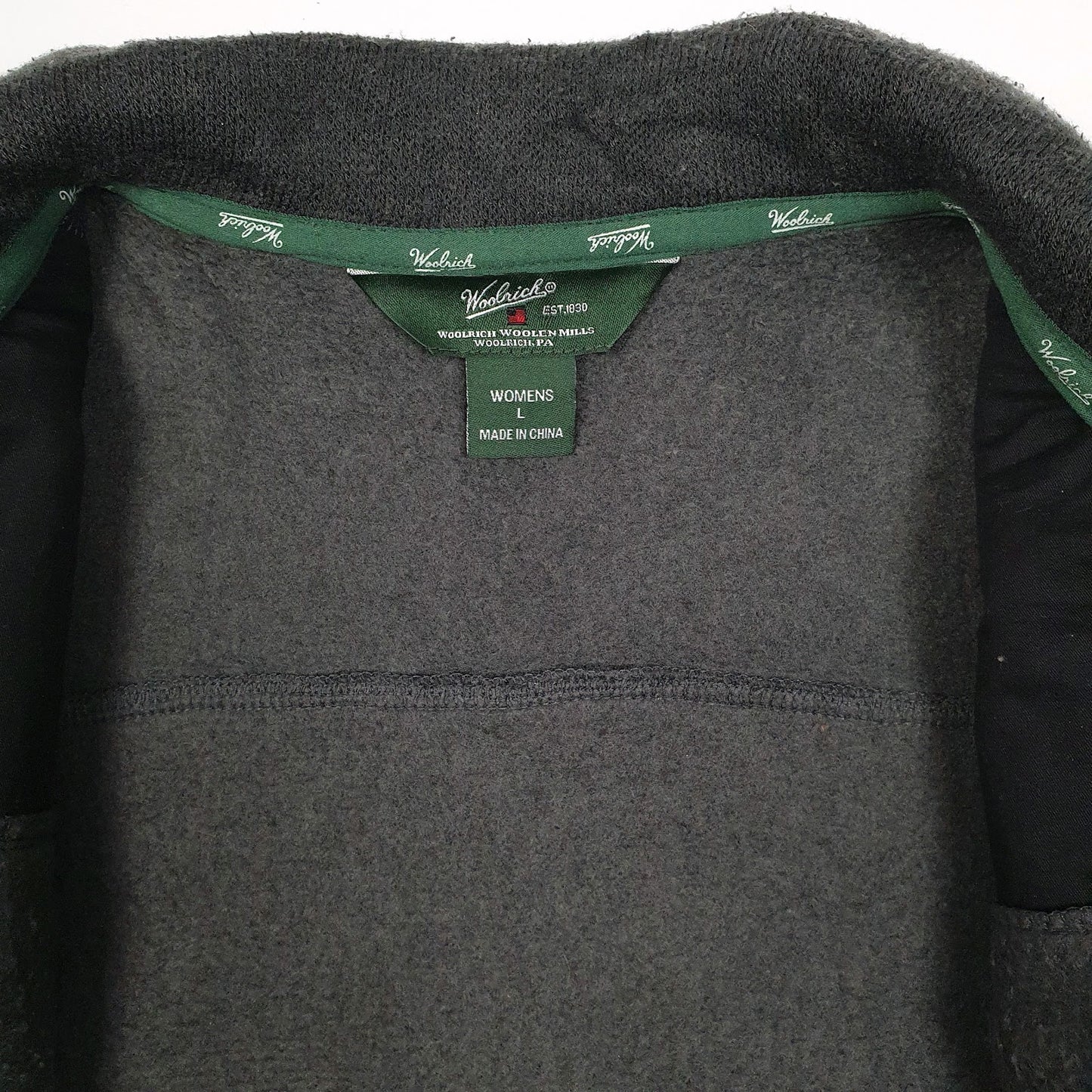 Womens Grey Woolrich Harrington Jacket Full Zip Jumper