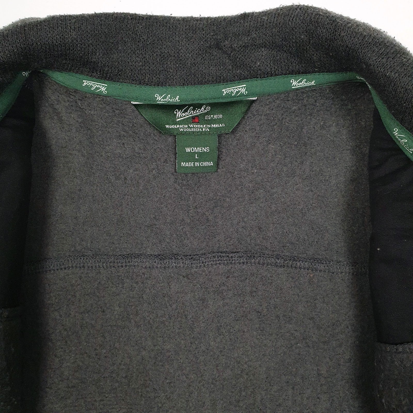 Womens Grey Woolrich Harrington Jacket Full Zip Jumper