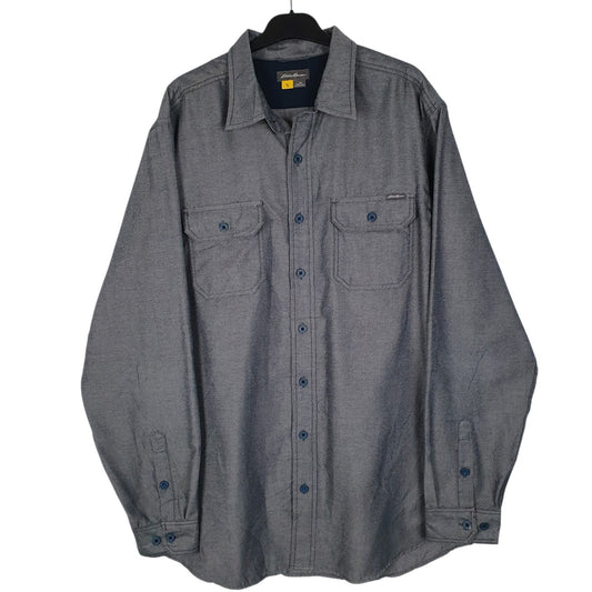 Mens Grey Eddie Bauer Heavyweight Long Sleeve Shirt