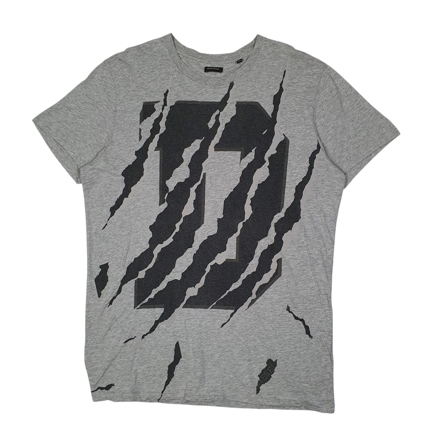 Mens Grey Diesel  Short Sleeve T Shirt