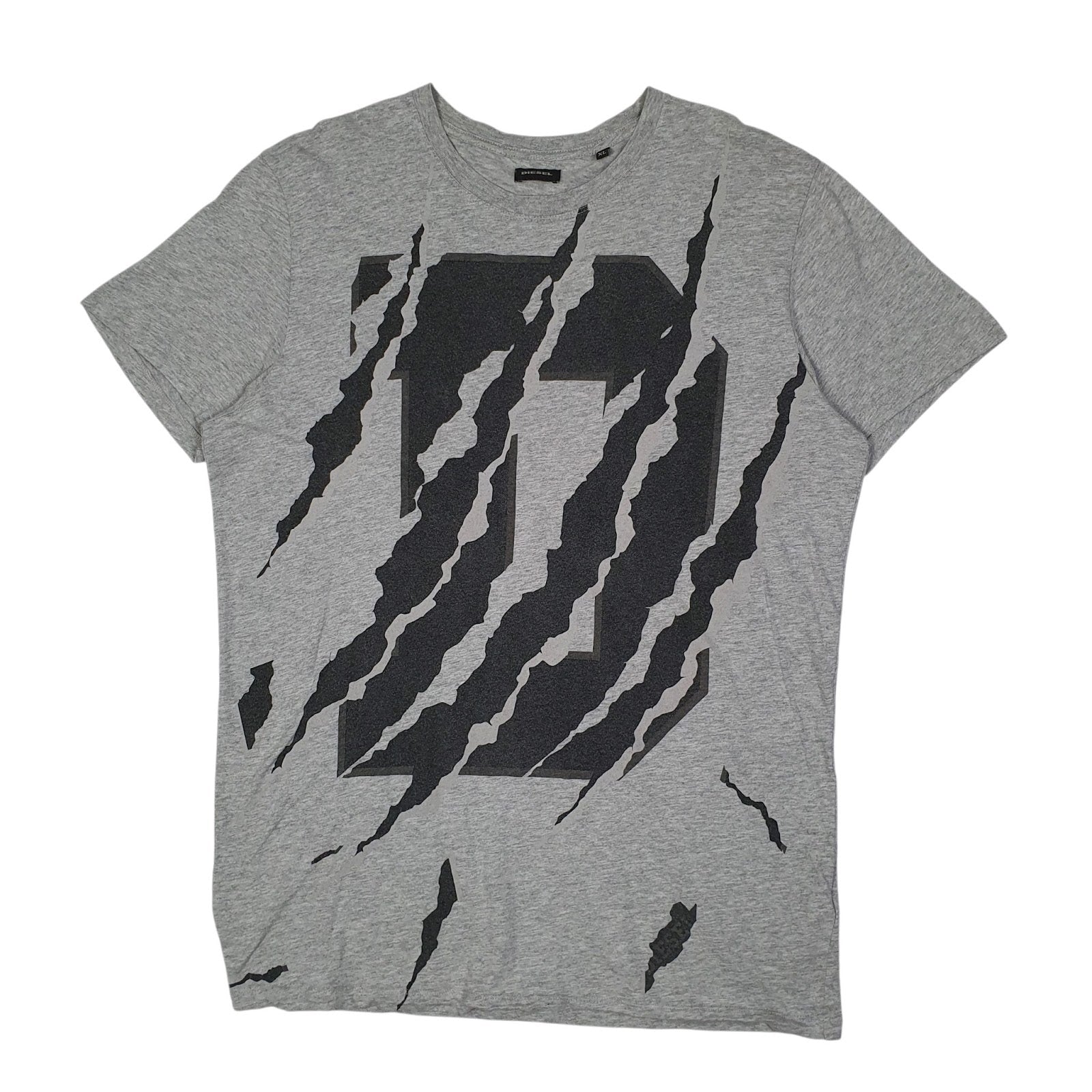 Mens Grey Diesel  Short Sleeve T Shirt
