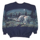 Mens Navy Art Unlimited Graphic Vintage 90s Made In USA Crewneck Jumper
