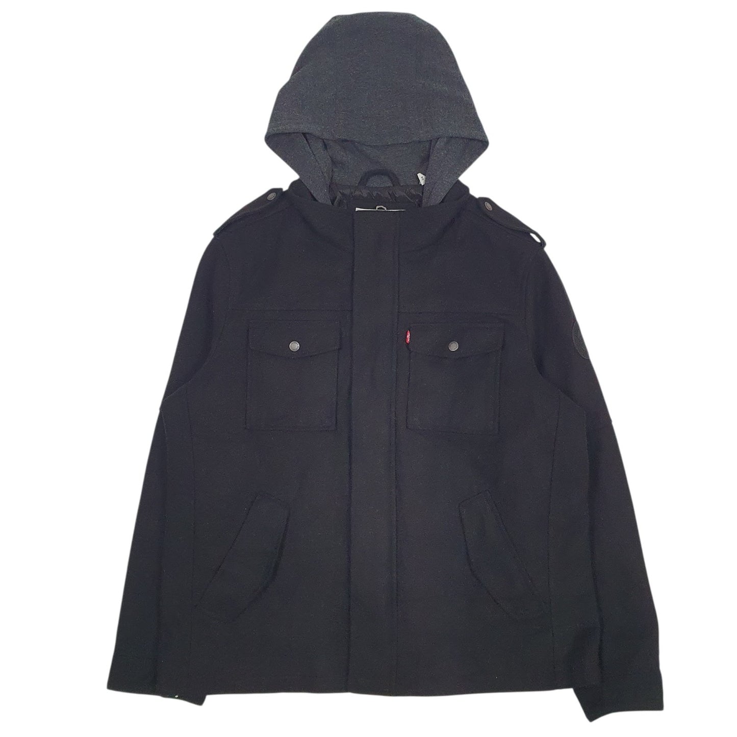 Mens Black Levis   Coat