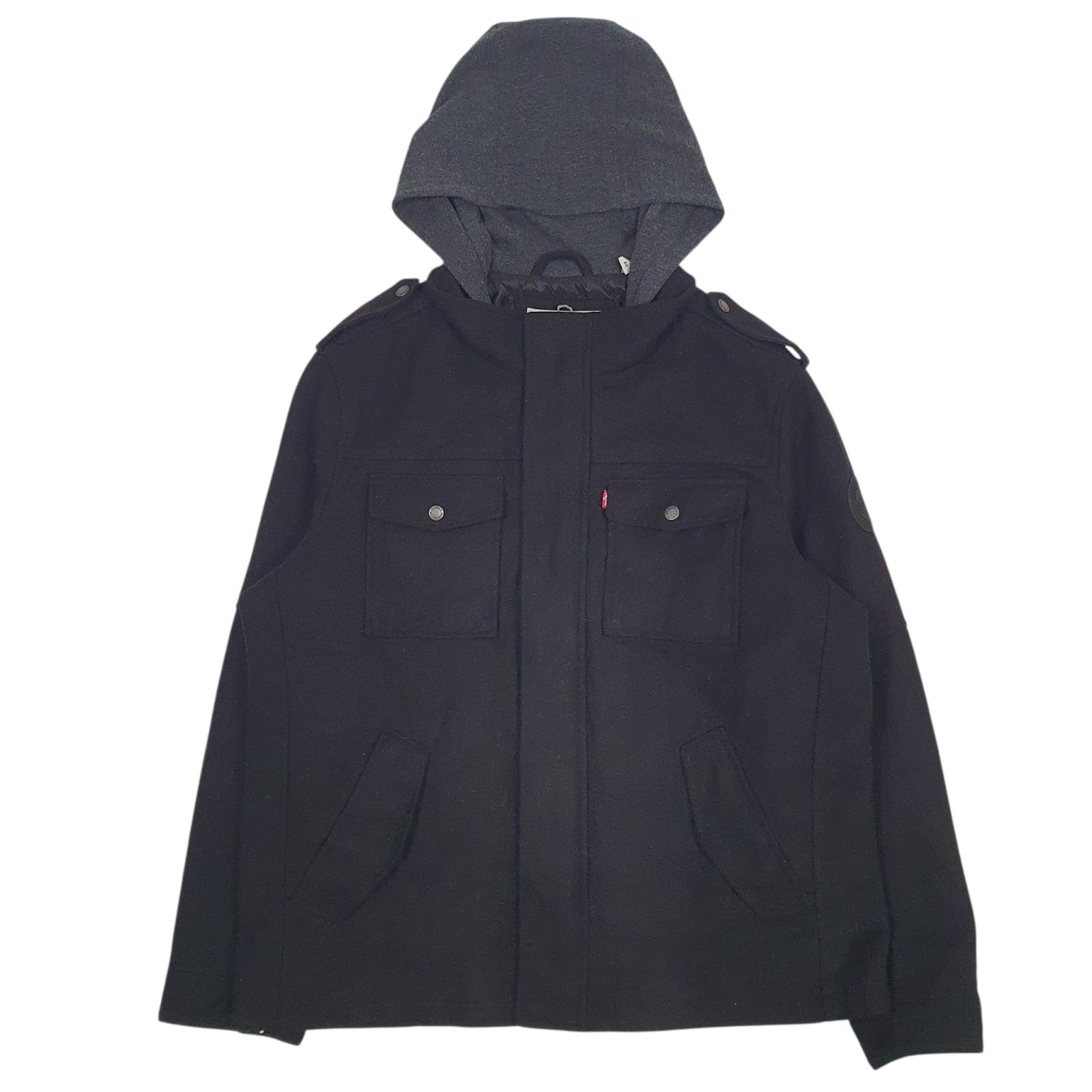Mens Black Levis   Coat