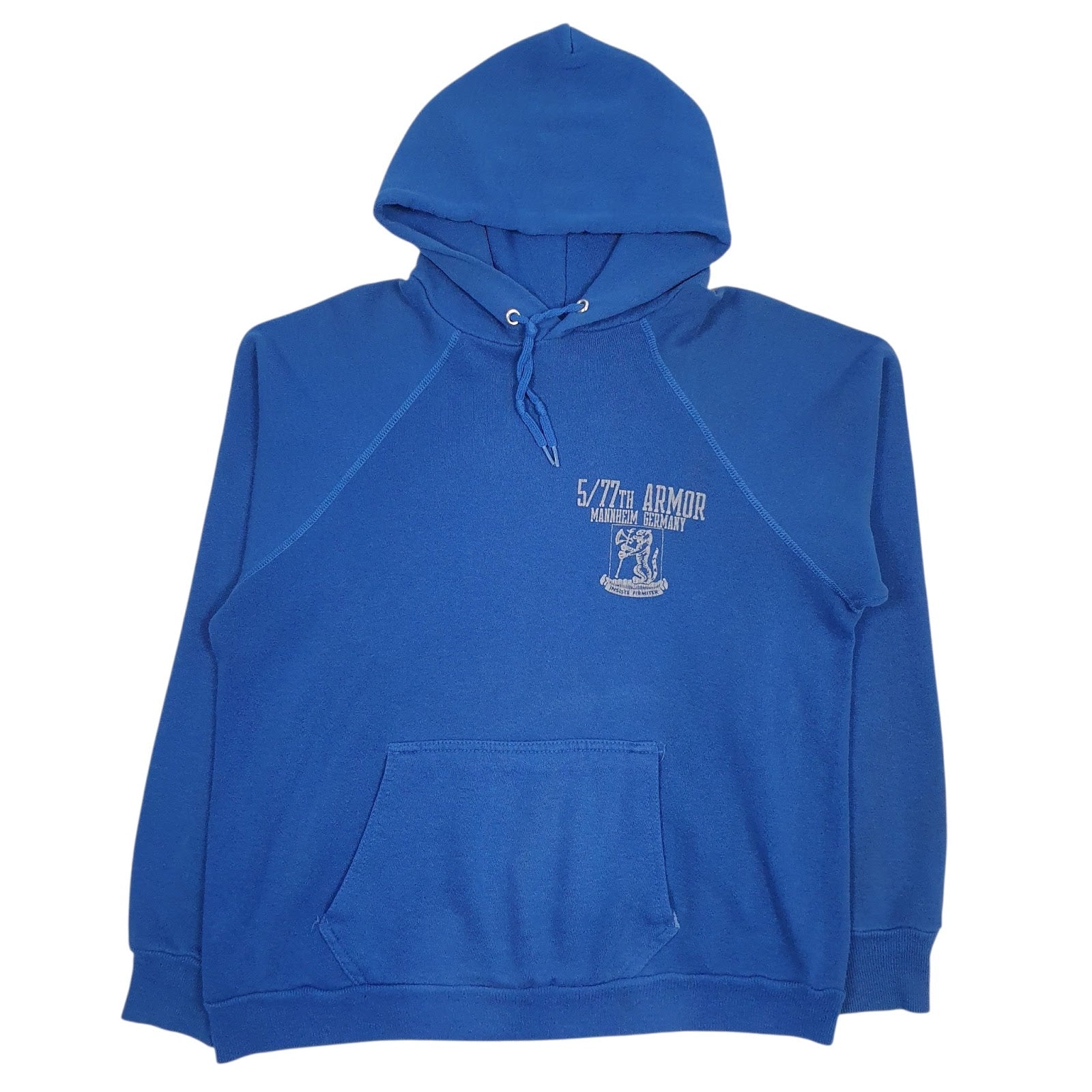 Womens Blue Unbranded Vintage 90s Made In USA Army Hoodie Jumper