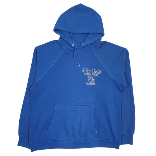 Womens Blue Unbranded Vintage 90s Made In USA Army Hoodie Jumper
