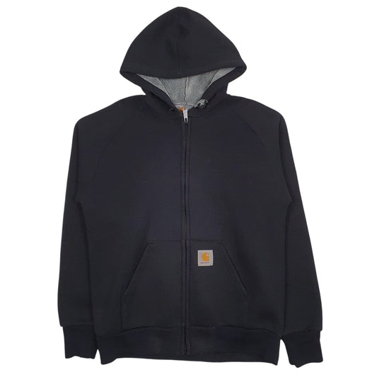 Mens Black Carhartt Car-Lux Hooded Thermo Sweat Full Zip Jumper