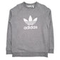 Mens Grey Adidas Spellout Crewneck Jumper