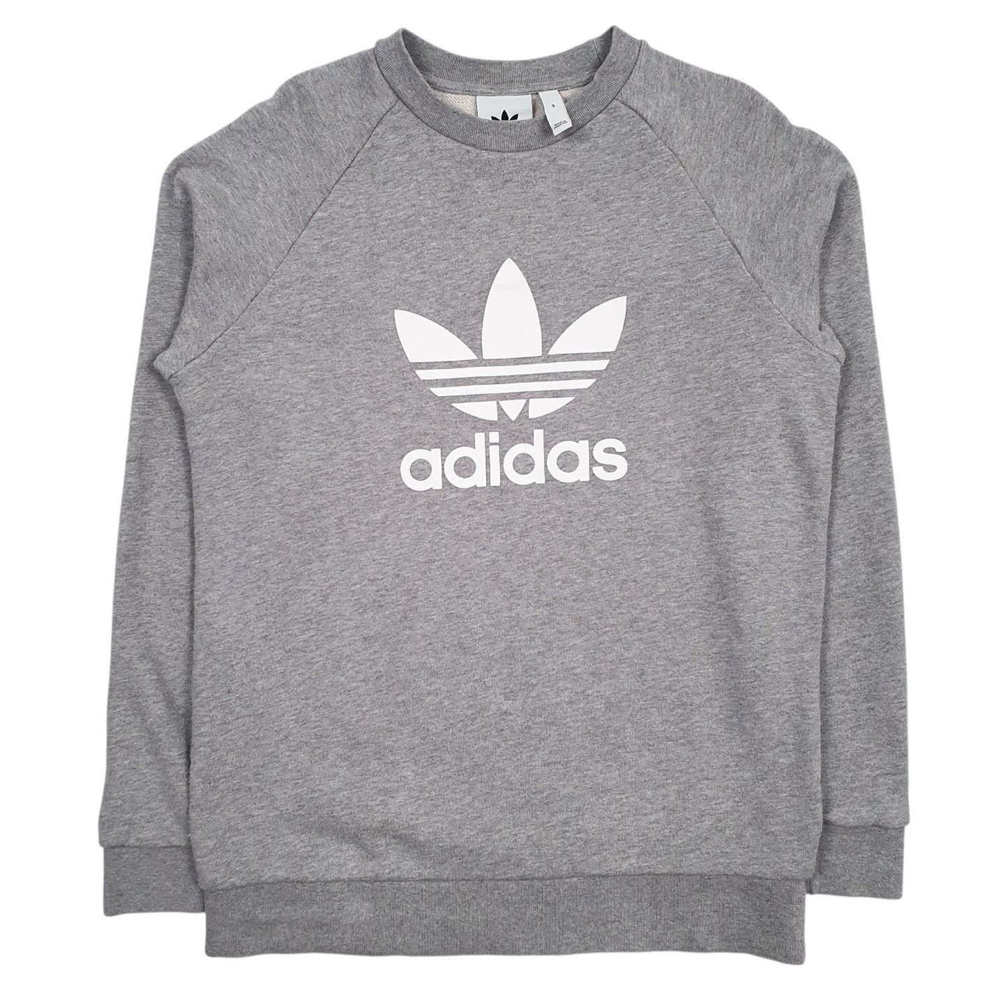 Mens Grey Adidas Spellout Crewneck Jumper