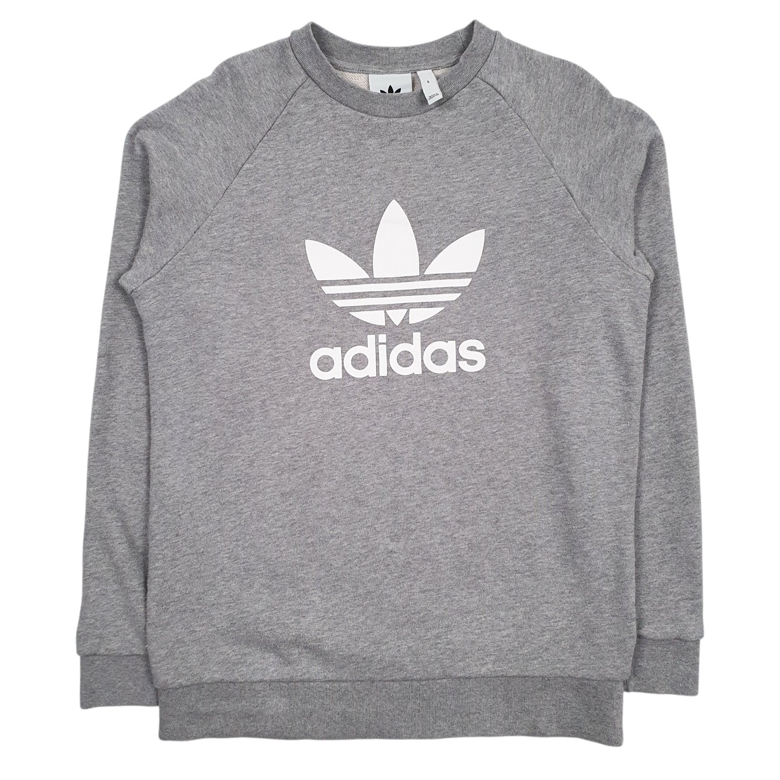 Mens Grey Adidas Spellout Crewneck Jumper