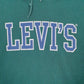 Mens Green Levis Spellout Hoodie Jumper