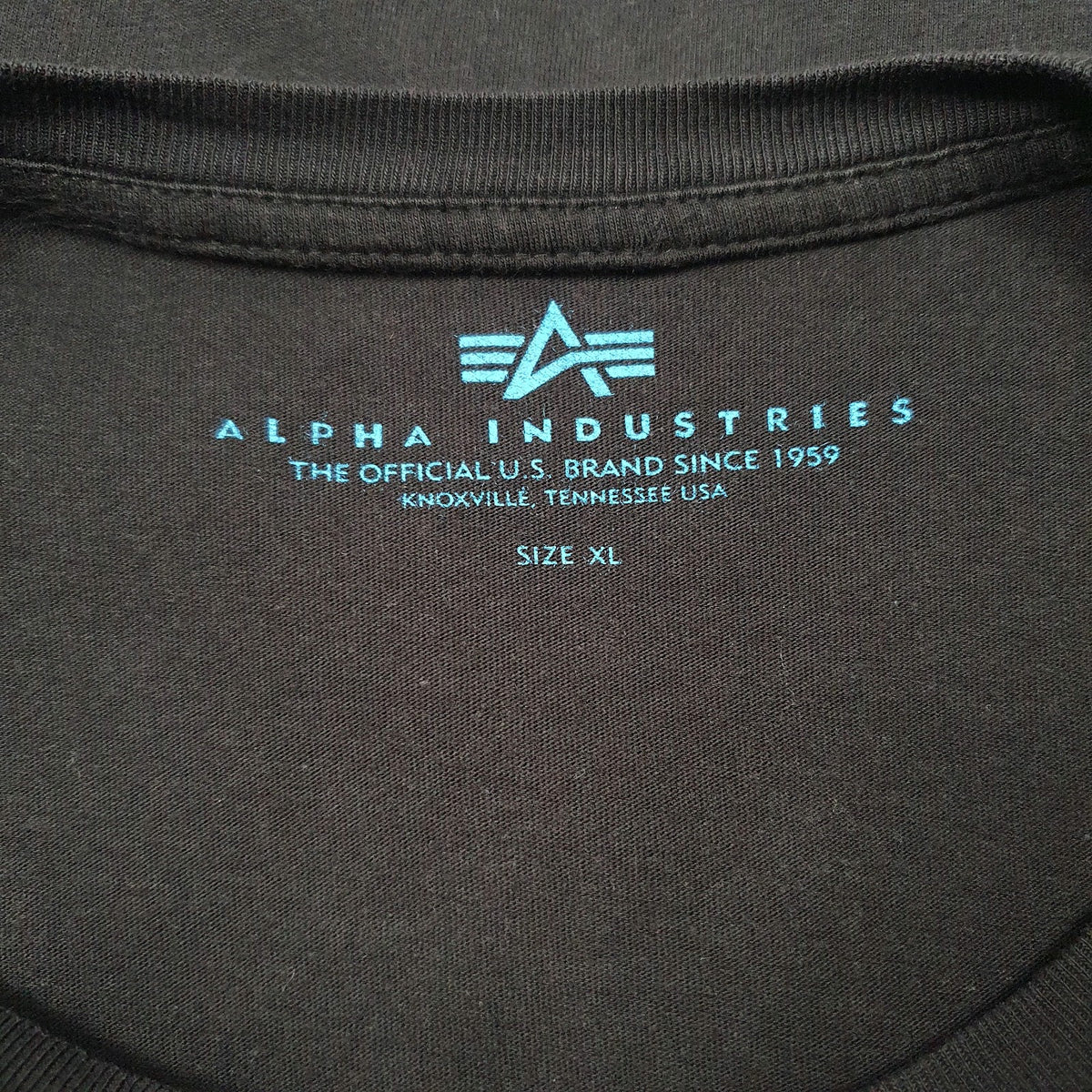 Mens Black Alpha Industries Spellout  T Shirt