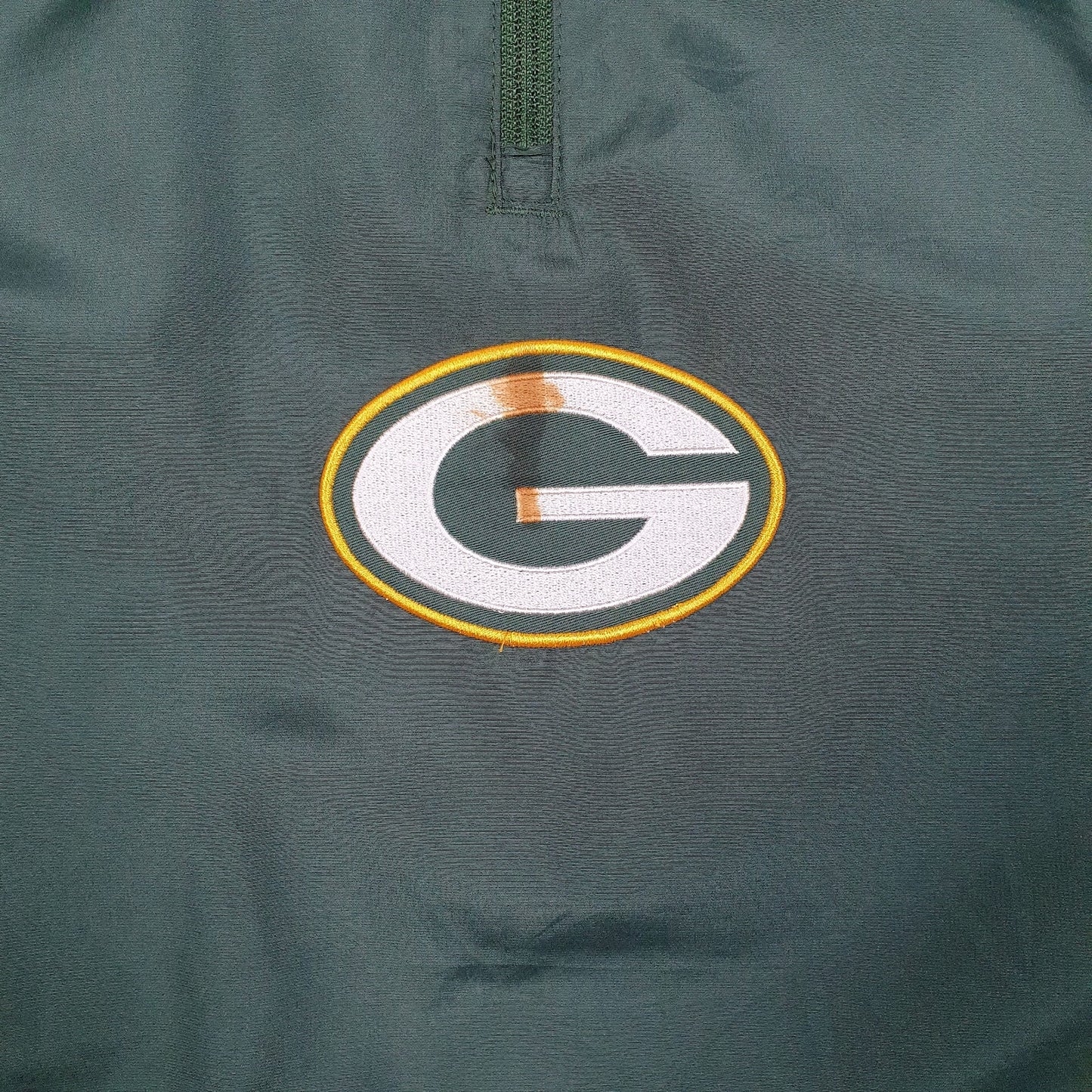 Mens Green NFL Green Bay Packers Quarter Zip Pullover Full Zip Coat