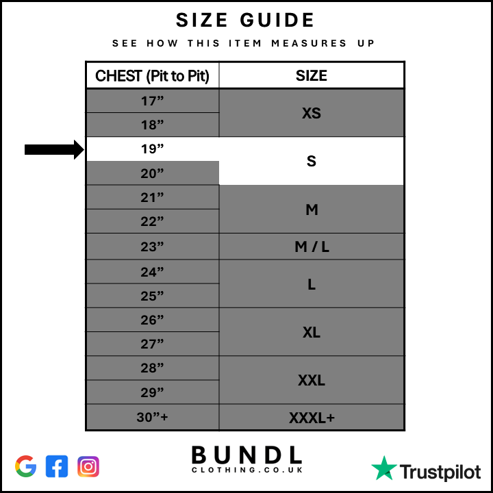 Measurement chart for Mens Multi Patagonia Synchilla Jumper