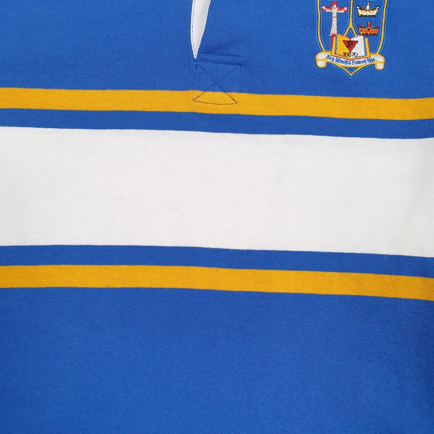 Mens Blue Uniform Basics Rugby Crewneck Polo Shirt