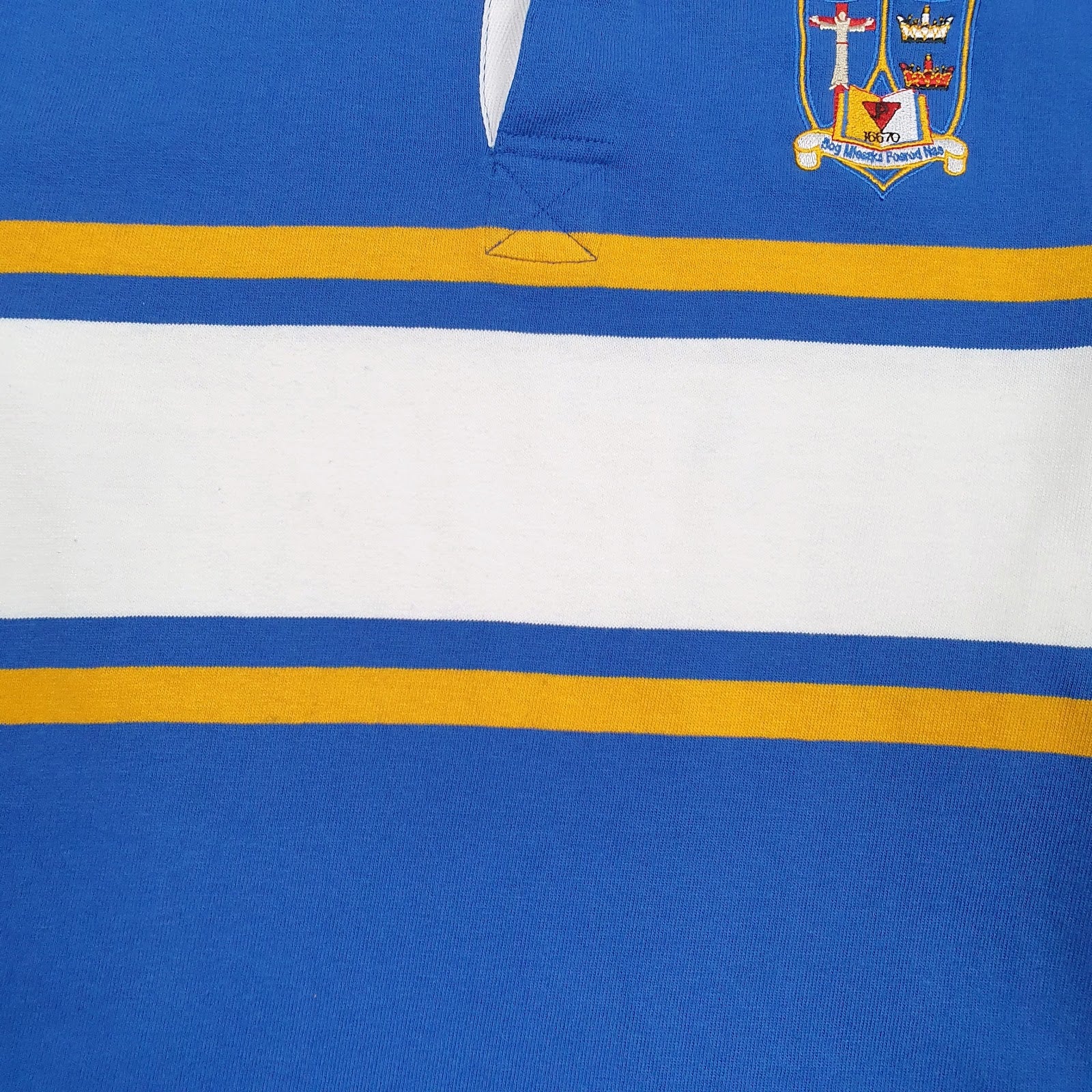 Mens Blue Uniform Basics Rugby Crewneck Polo Shirt