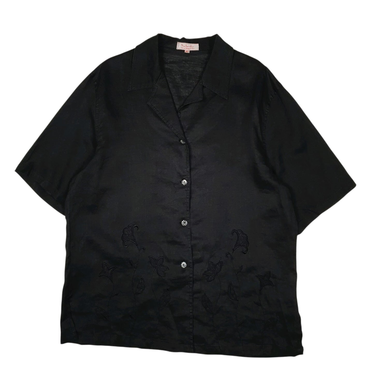 Womens Black New Sensation  Short Sleeve Shirt