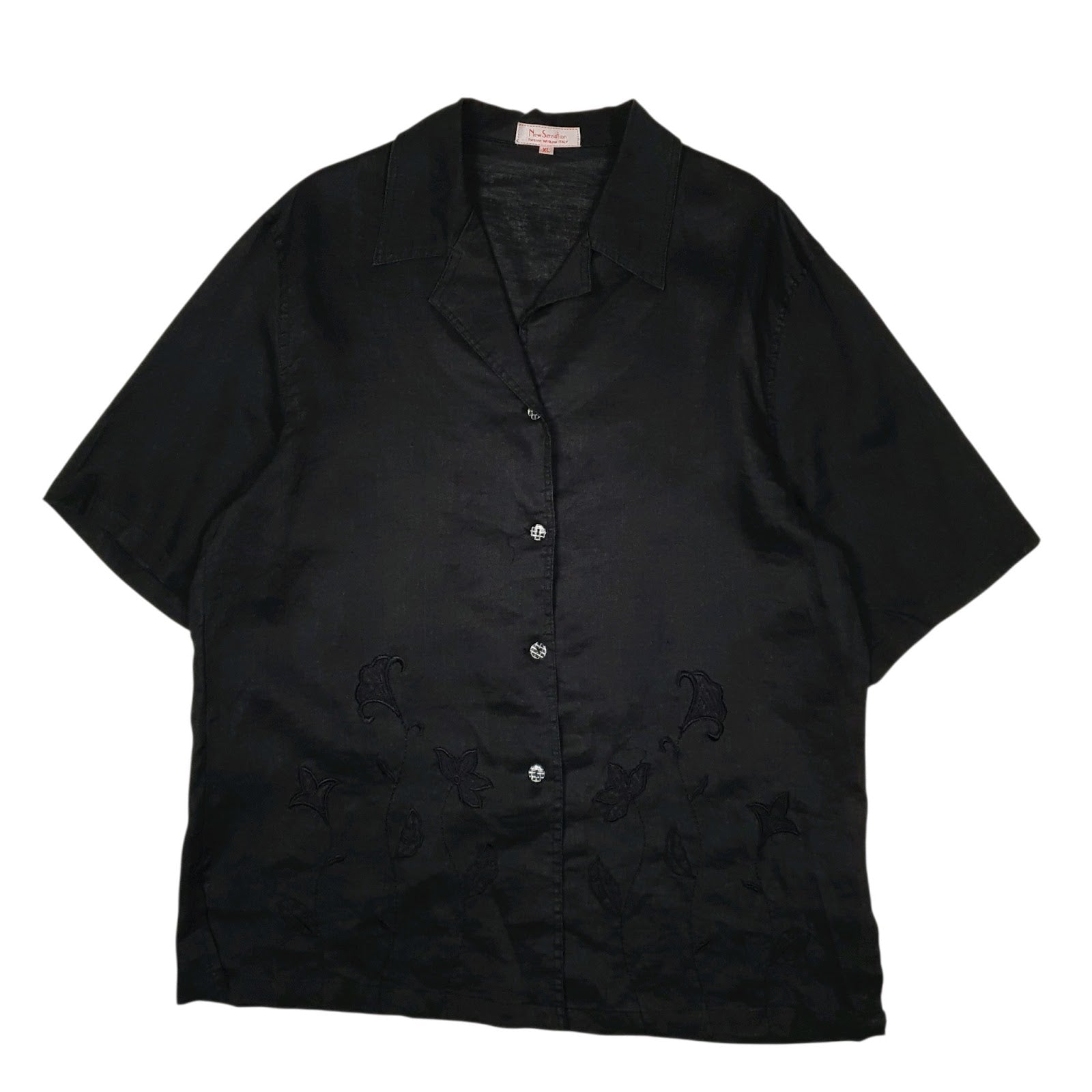 Womens Black New Sensation  Short Sleeve Shirt
