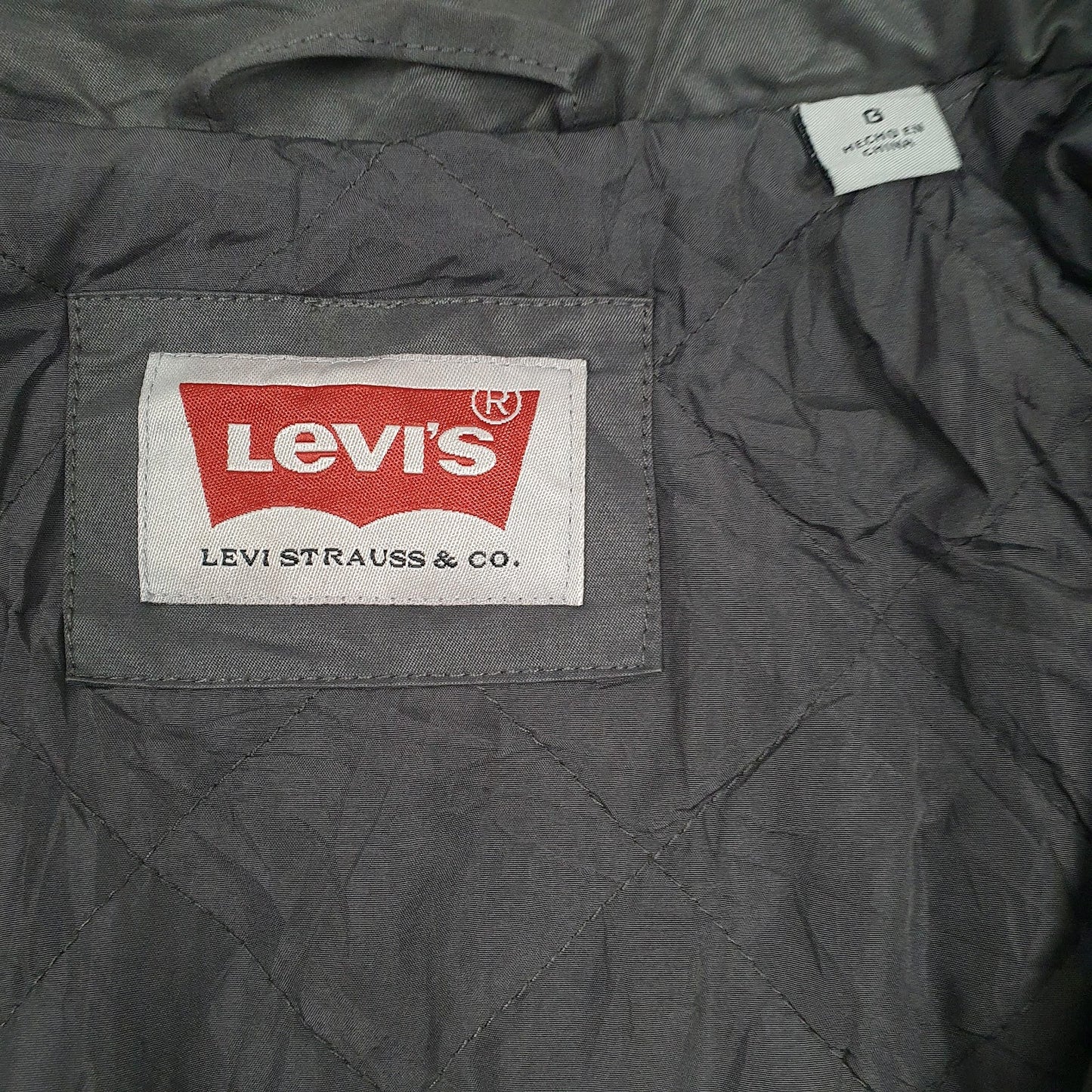 Mens Grey Levis Padded  Coat