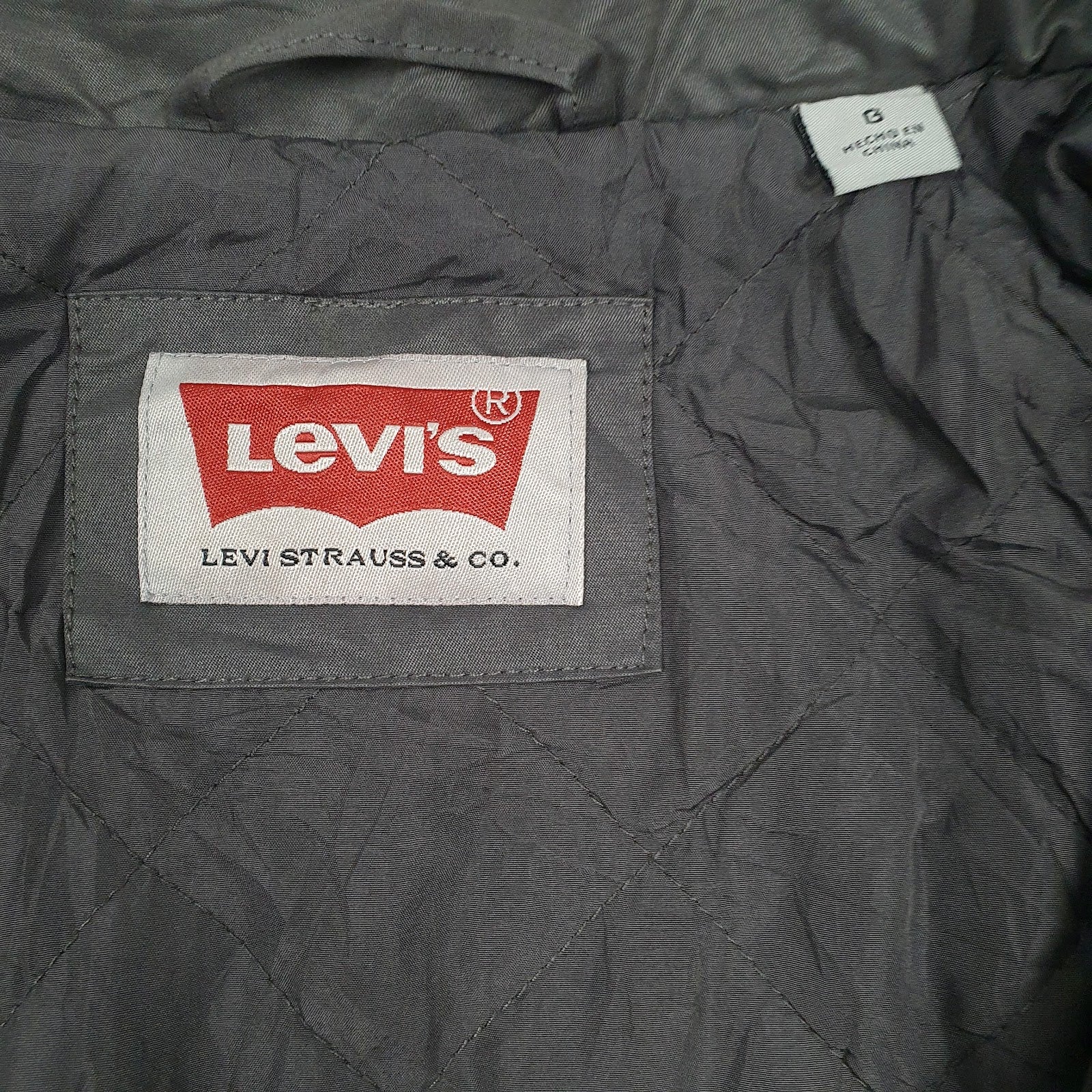 Mens Grey Levis Padded  Coat