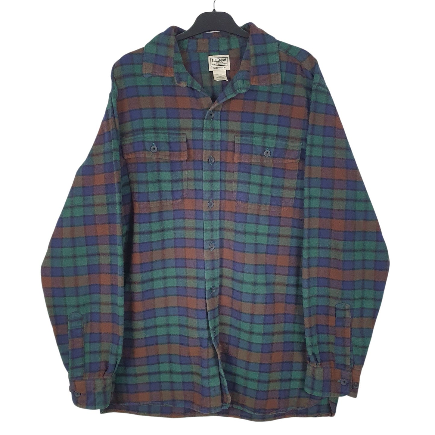 Mens Green L.L.Bean Chamois Long Sleeve Shirt