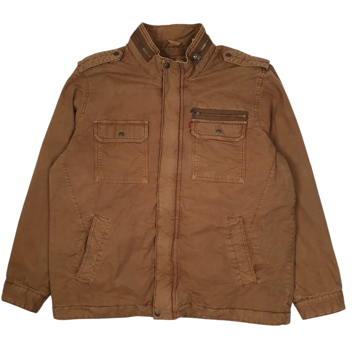 Mens Brown Levis Military Bomber  Coat