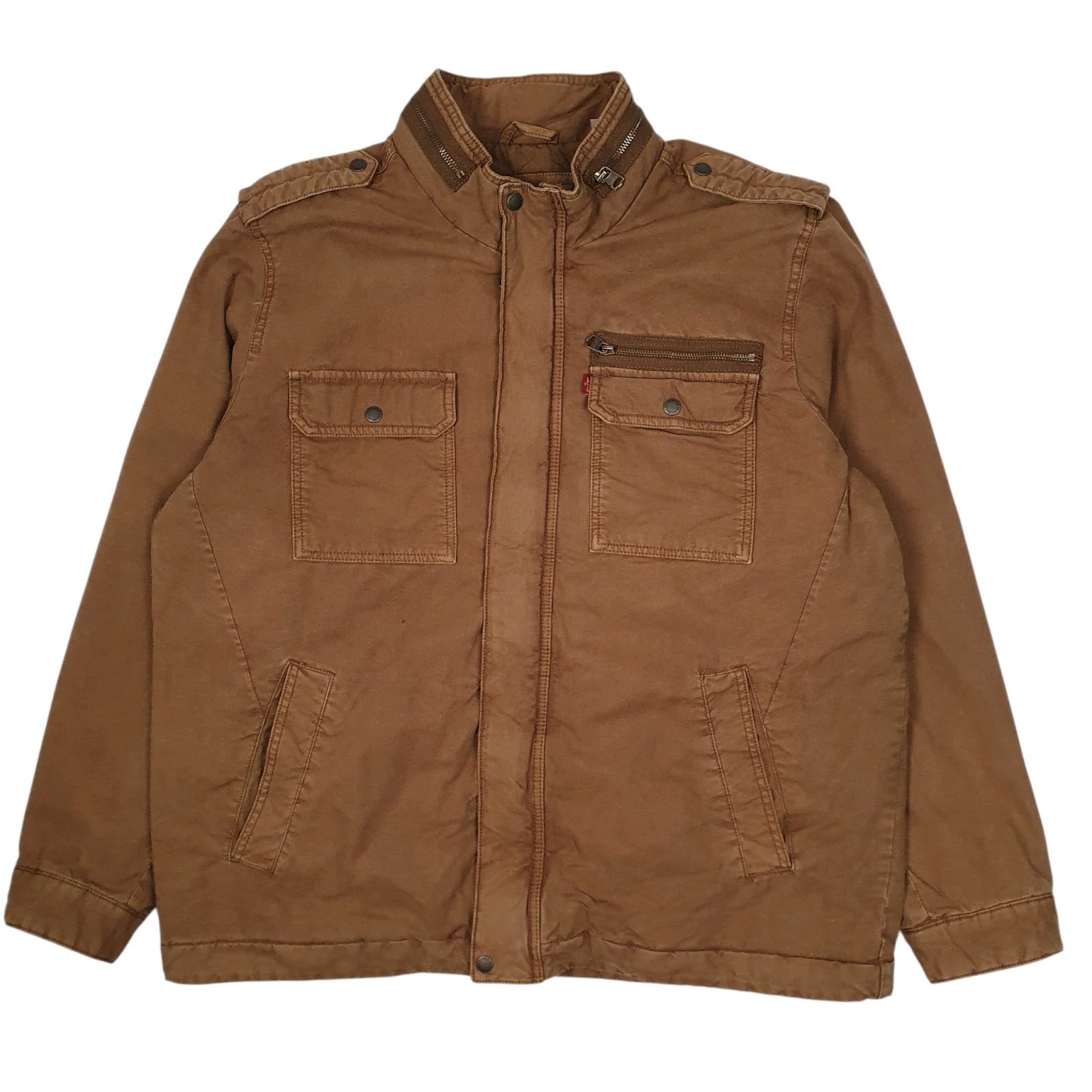Mens Brown Levis Military Bomber  Coat
