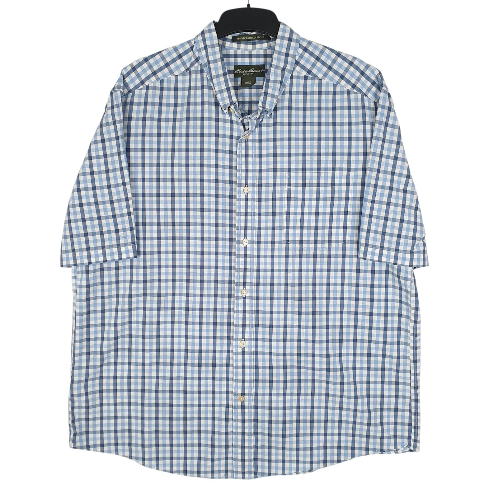 Mens Blue Eddie Bauer  Short Sleeve Shirt