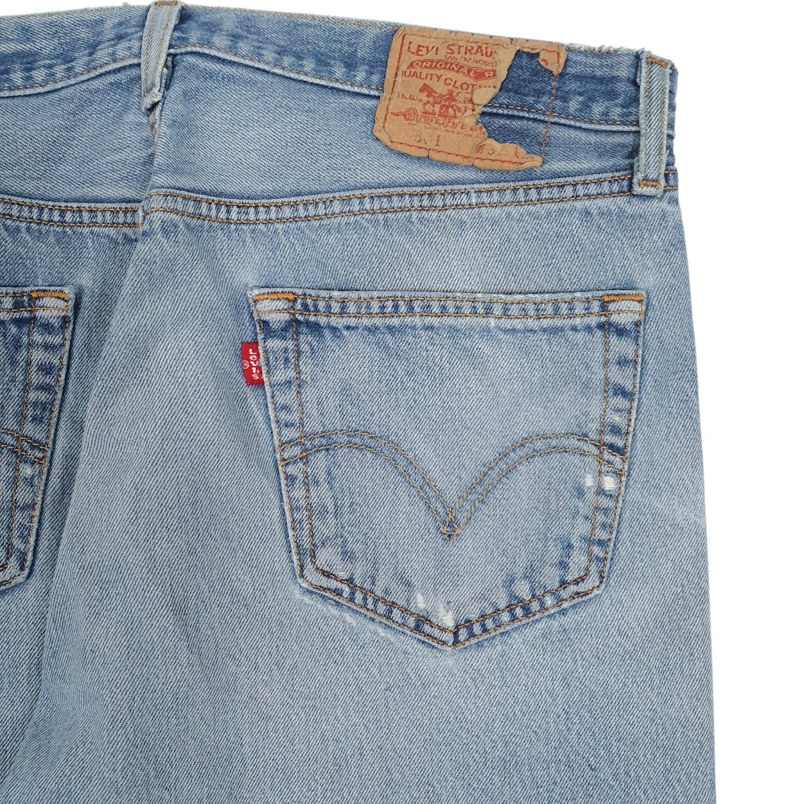 Mens Blue Levis Distressed  Jeans