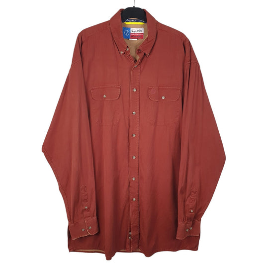 Mens Red Wrangler Vintage 90s Cowboy Long Sleeve Shirt