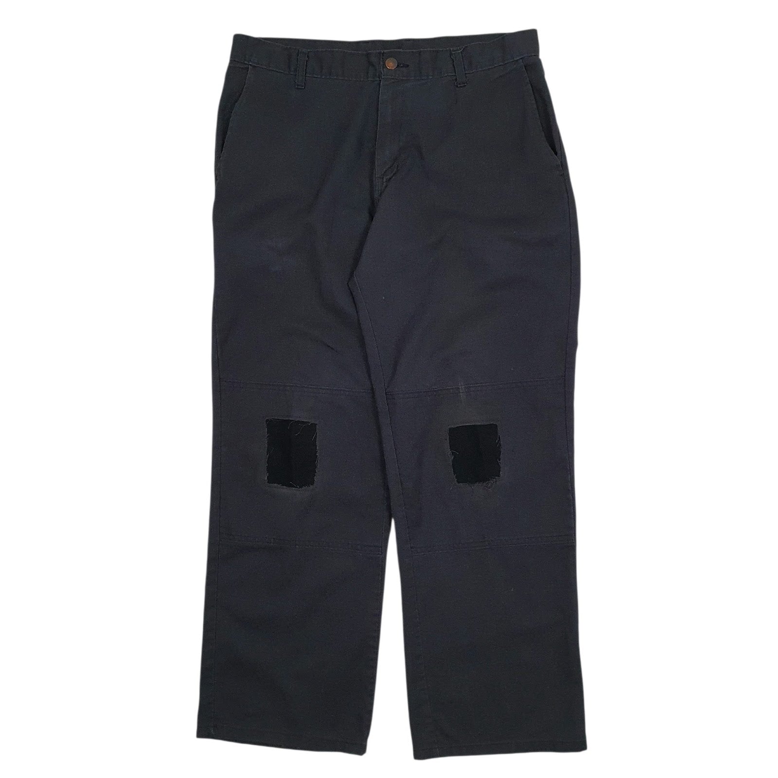 Mens Black Dickies Double Knee Chino Trousers