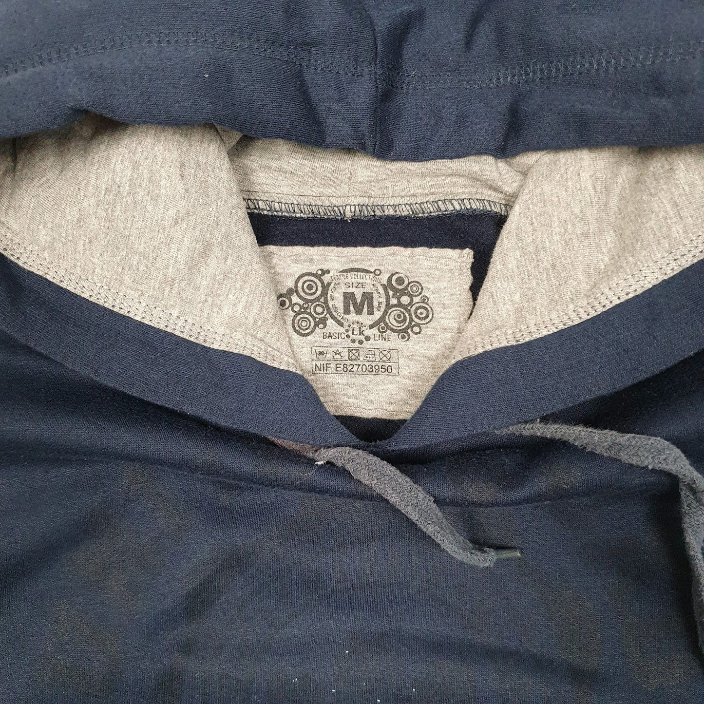 Mens Navy Basic Line  Hoodie Jumper