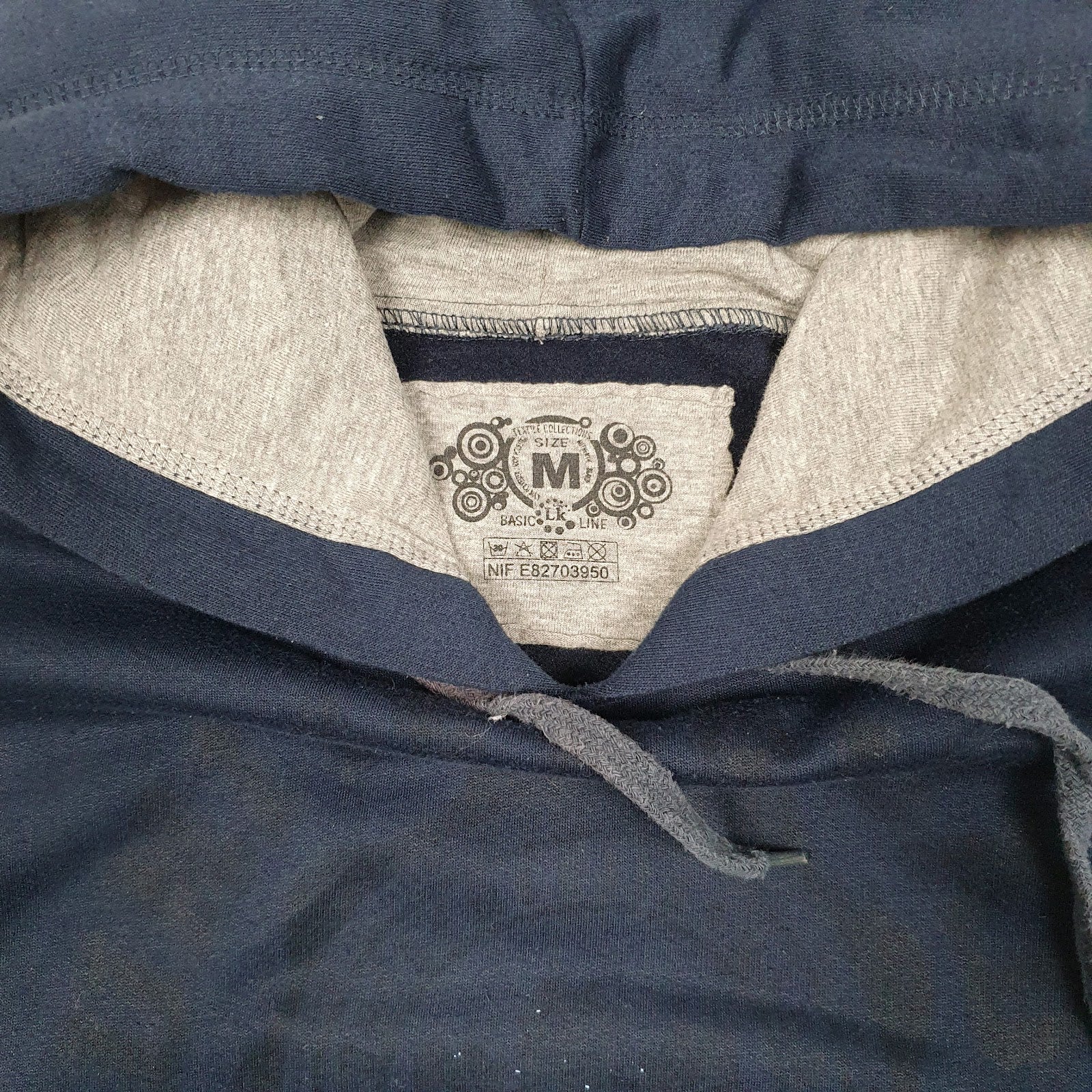 Mens Navy Basic Line  Hoodie Jumper