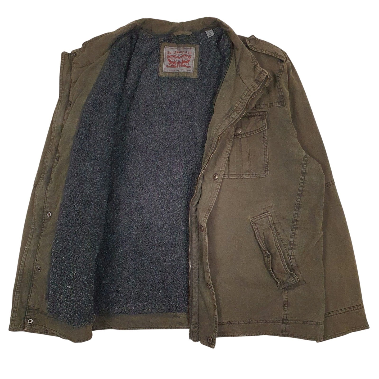 Mens Green Levis Shepa Lined  Coat