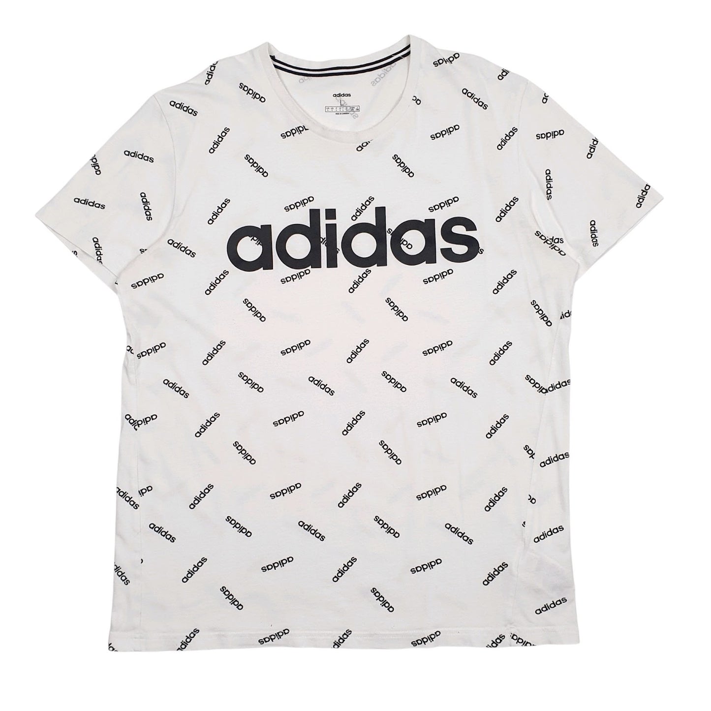 Mens White Adidas Spellout Short Sleeve T Shirt