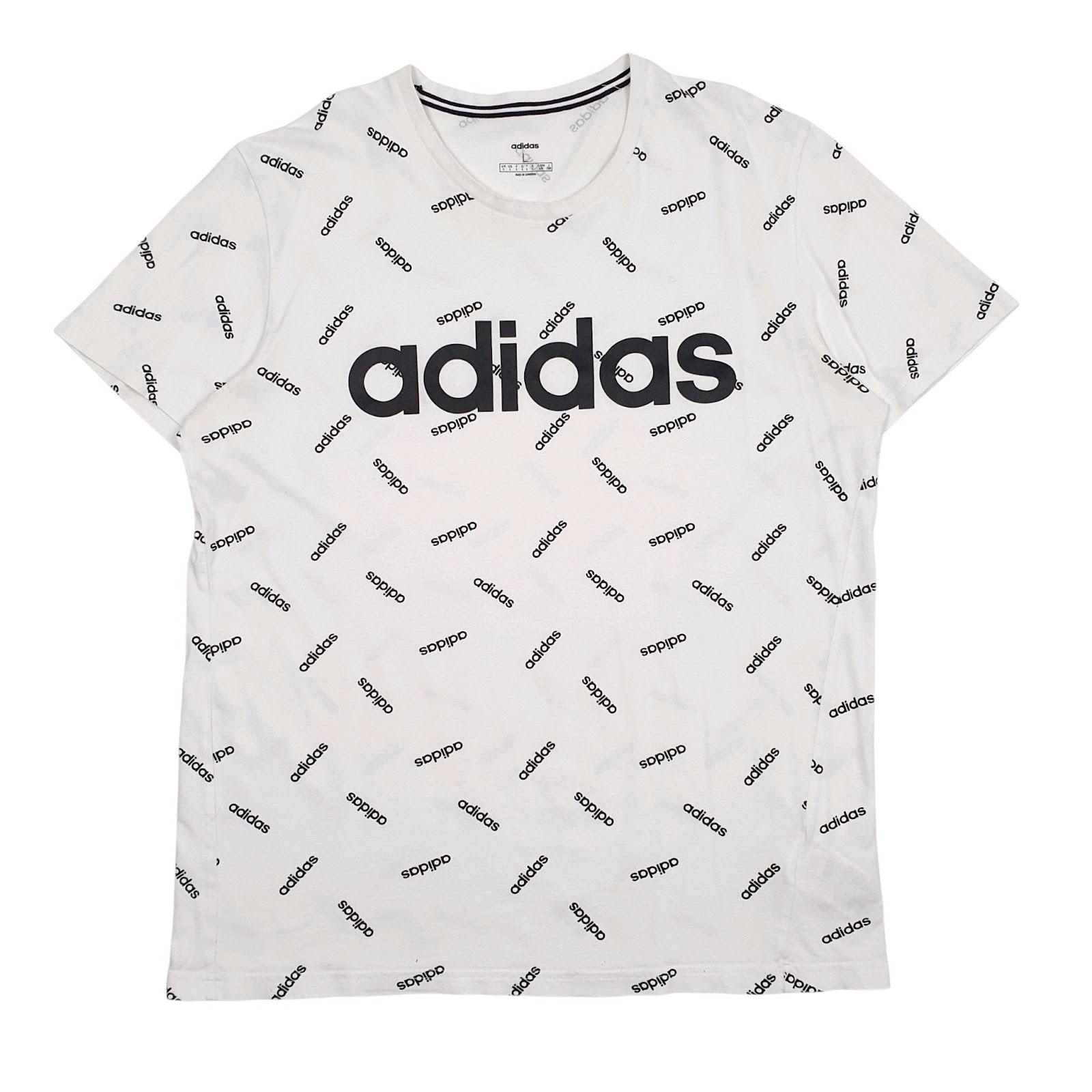 Mens White Adidas Spellout Short Sleeve T Shirt