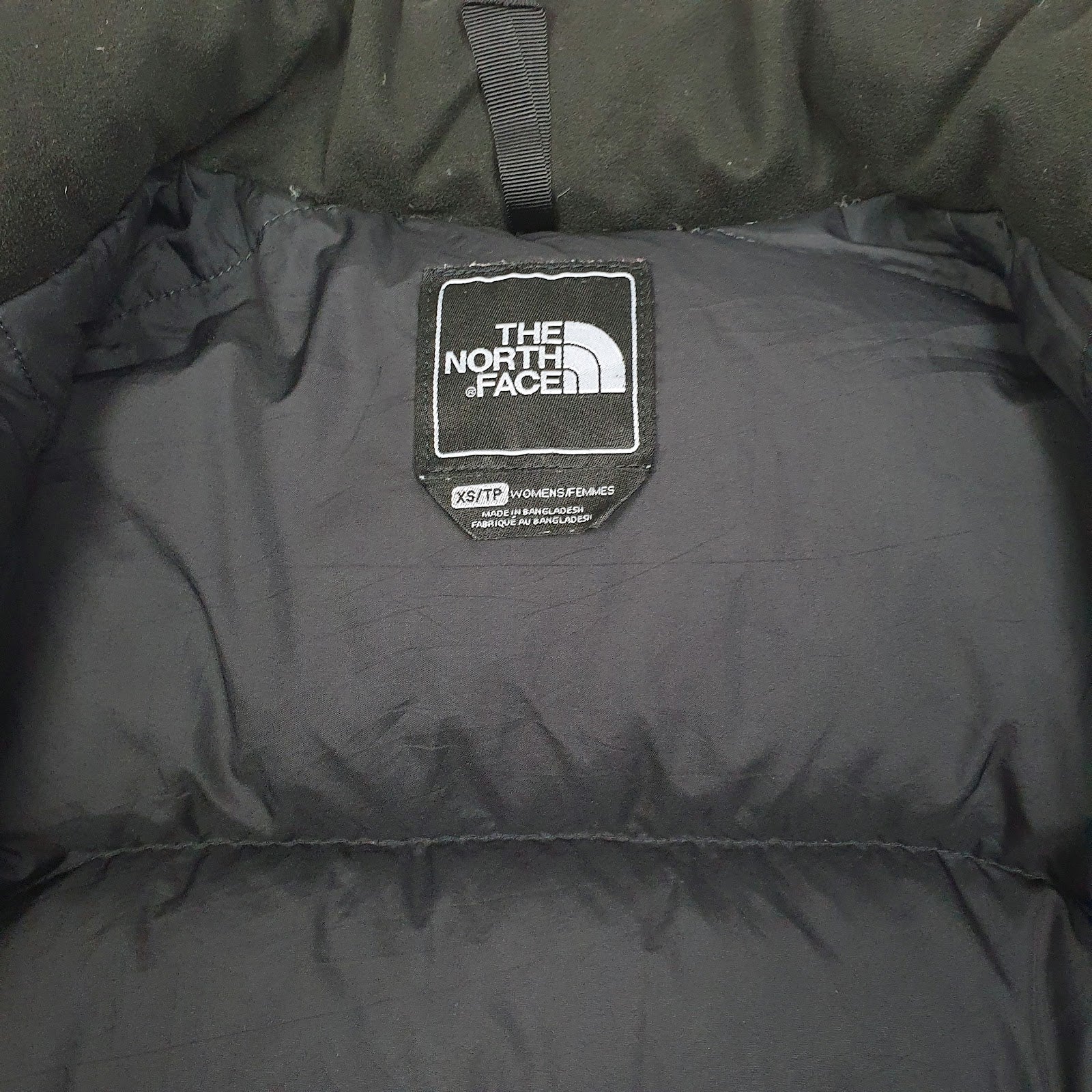 Womens Black The North Face Nuptse Hoodie Coat